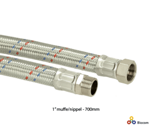 Kedelslange 1" muffe/nippel 700mm