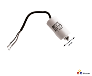 Motor kondensator 10uF 450V M8 forskruning med ledning H31687