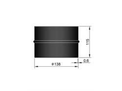 Murbøsning enkelt L: 115mm indv. Ø138mm